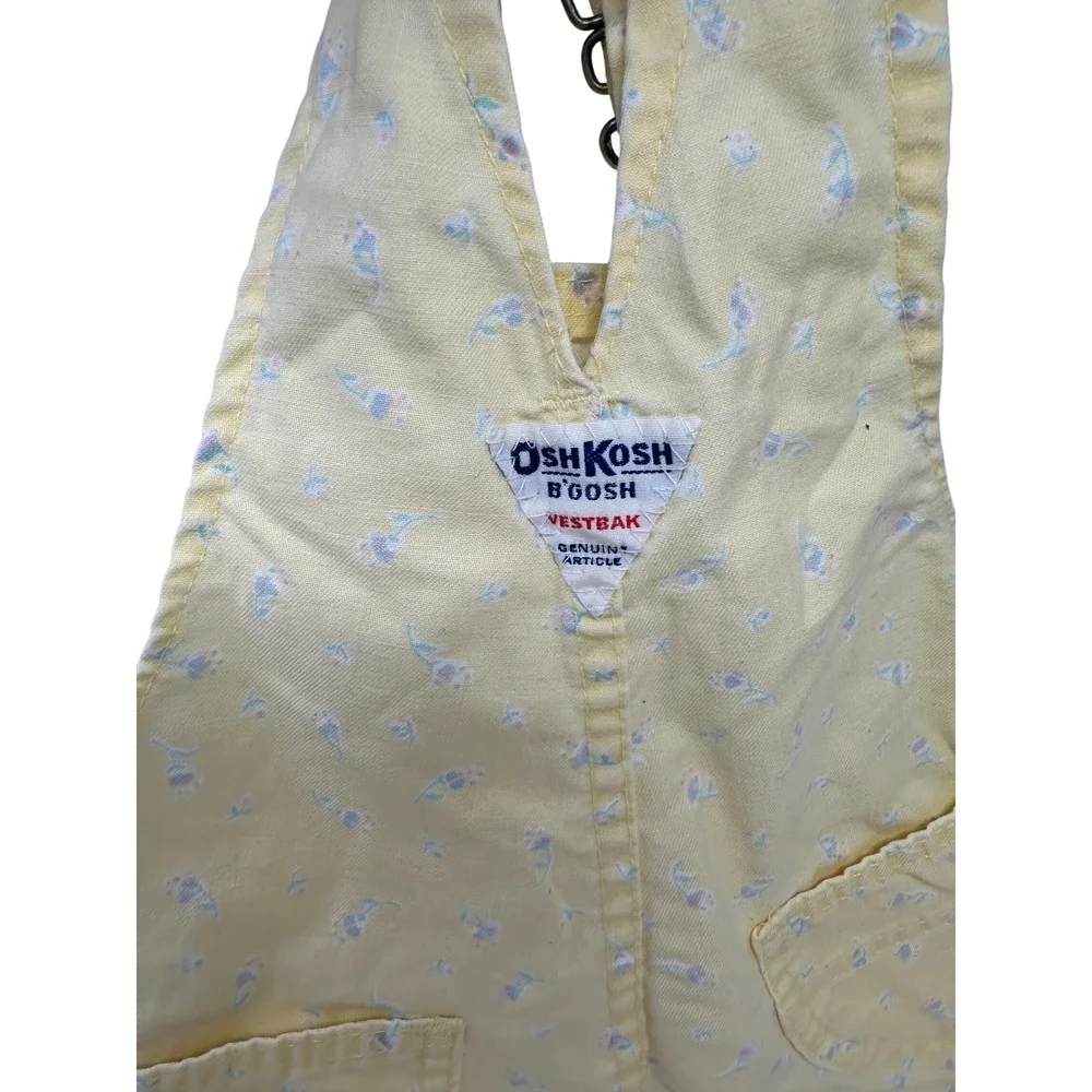 Vintage Childrens OshKosh B'Gosh Yellow‎ Floral Overalls 2T